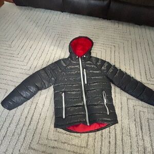 Guess Black and Red Puffer Jacket for Kids